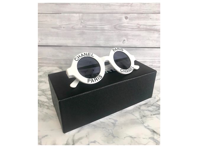 Gafas de colección Chanel Paris 1990es Negro Blanco - vista 3