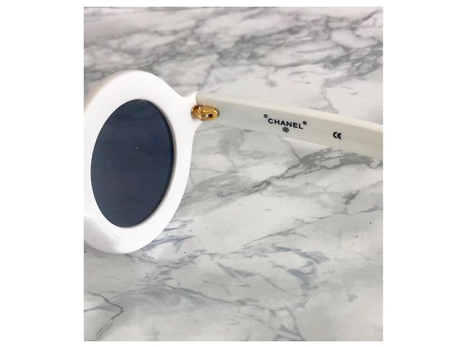 Gafas de colección Chanel Paris 1990es Negro Blanco - vista 7