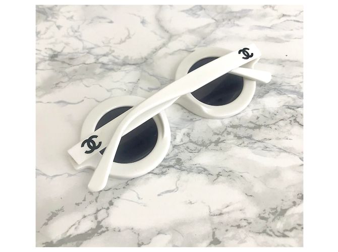 Gafas de colección Chanel Paris 1990es Negro Blanco - vista 8