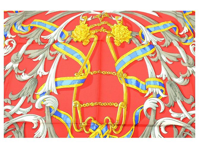 Hermès Schal "Le Mors à la Conétable" Rot - Ansicht 2