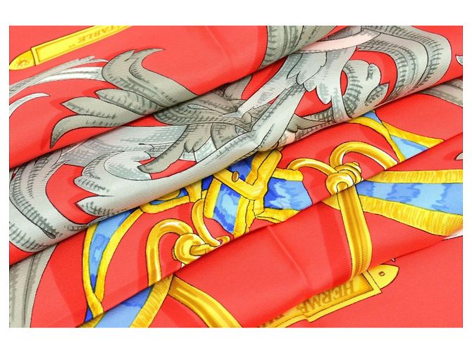 Hermès Schal "Le Mors à la Conétable" Rot - Ansicht 4