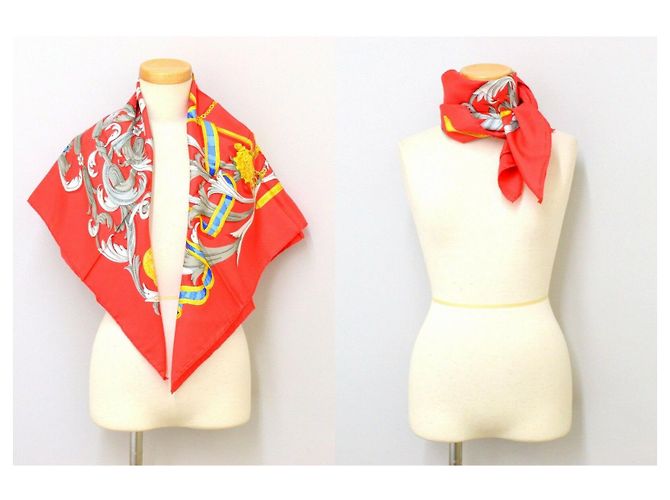 Hermès Schal "Le Mors à la Conétable" Rot - Ansicht 5