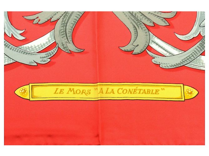 Hermès Schal "Le Mors à la Conétable" Rot - Ansicht 6
