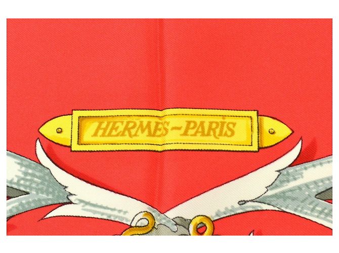 Hermès Schal "Le Mors à la Conétable" Rot - Ansicht 7