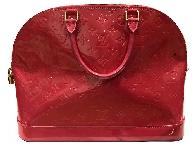Louis Vuitton Alma Borsa in vernice rosa - vista 3