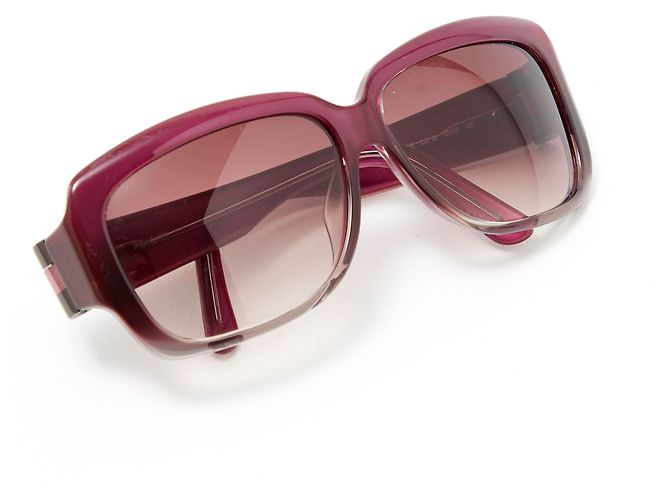 Occhiali da sole Yves Saint Laurent Quadrati Viola Grigio Porpora - vista 4