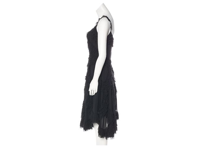 Diane Von Furstenberg DvF Nelly vestido asimétrico de seda. Negro - vista 2