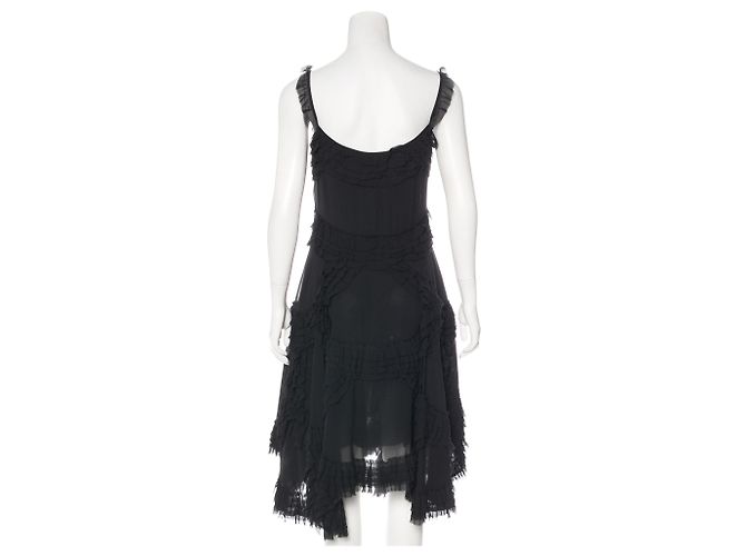 Diane Von Furstenberg DvF Nelly vestido asimétrico de seda. Negro - vista 3