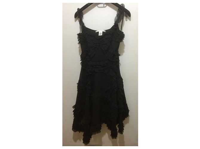 Diane Von Furstenberg DvF Nelly vestido asimétrico de seda. Negro - vista 4