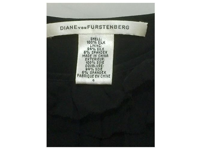 Diane Von Furstenberg DvF Nelly vestido asimétrico de seda. Negro - vista 5