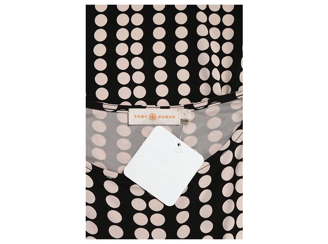 Tory Burch Seidenkleid Schwarz Beige Gr. L - Ansicht 3