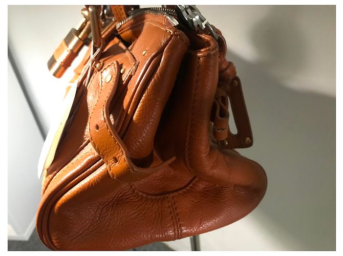 Borsa a mano Chloé Paddington in pelle caramello - vista 3