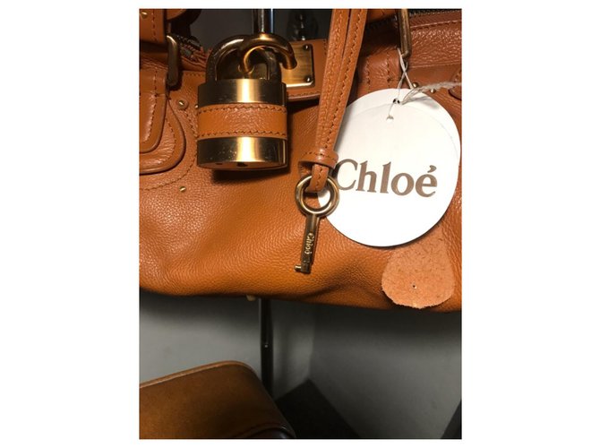 Borsa a mano Chloé Paddington in pelle caramello - vista 4