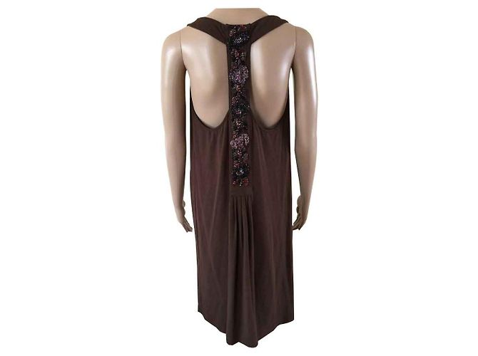 Vestido Twin Set de viscosa marrón Castaño - vista 2