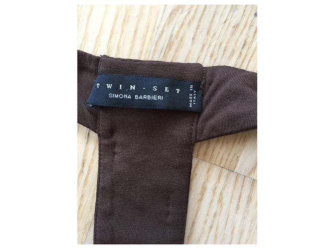 Vestido Twin Set de viscosa marrón Castaño - vista 3