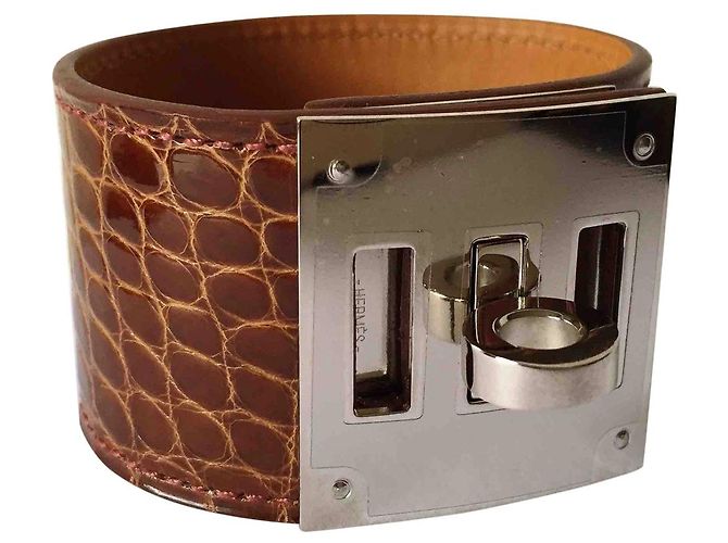 Splendido bracciale per cane Hermès Kelly, Alligatore di miele, raro - vista 2
