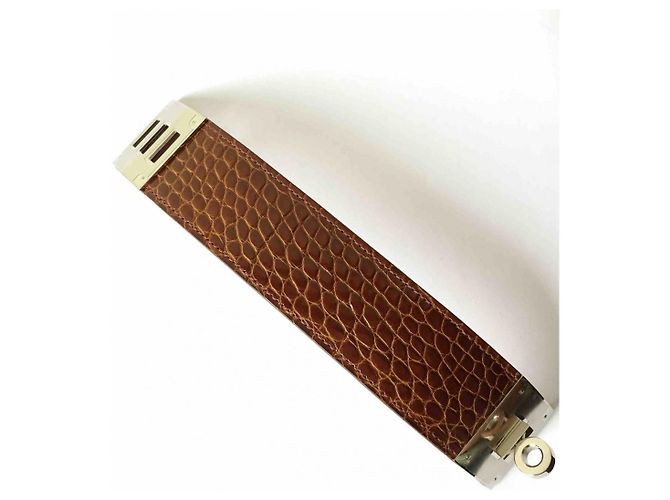 Splendido bracciale per cane Hermès Kelly, Alligatore di miele, raro - vista 4