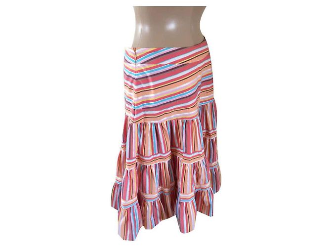 Gonna Tommy Hilfiger in cotone multicolore Rosa Bianco Rosso Blu Giallo - vista 2