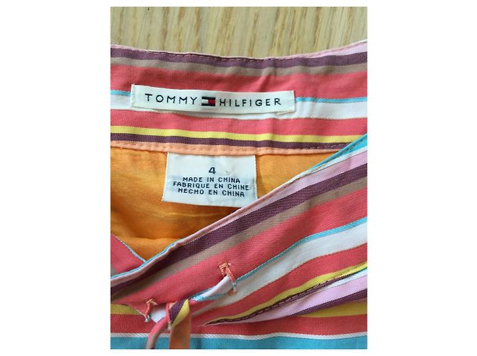Gonna Tommy Hilfiger in cotone multicolore Rosa Bianco Rosso Blu Giallo - vista 5