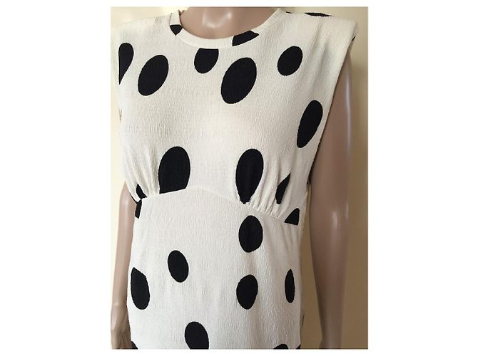Zara Kleid aus Polyester schwarz weiß M - Ansicht 2