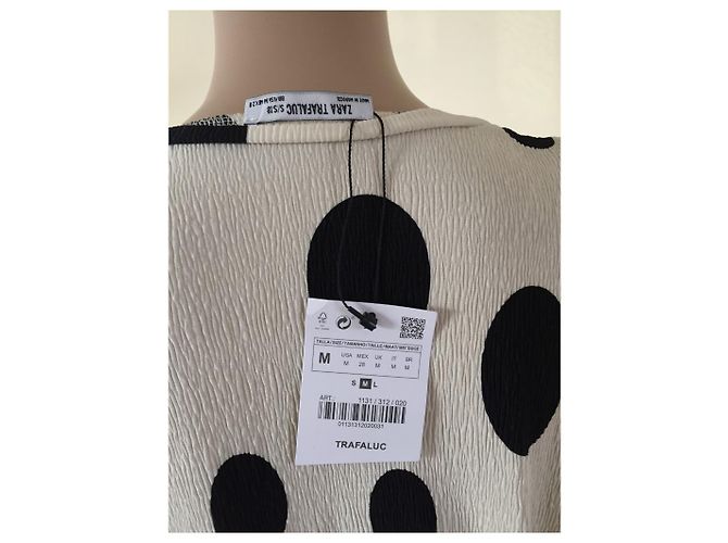 Zara Kleid aus Polyester schwarz weiß M - Ansicht 4