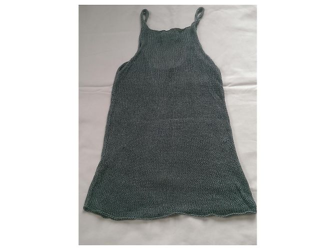 Zadig & Voltaire Camiseta sin mangas Peace Seda Algodón Gris Verde - vista 2