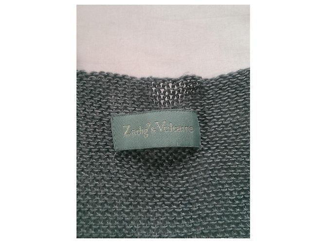 Zadig & Voltaire Camiseta sin mangas Peace Seda Algodón Gris Verde - vista 3