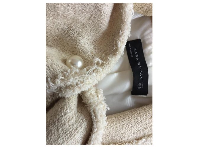 Zara Creme Tweedjacke - Ansicht 3