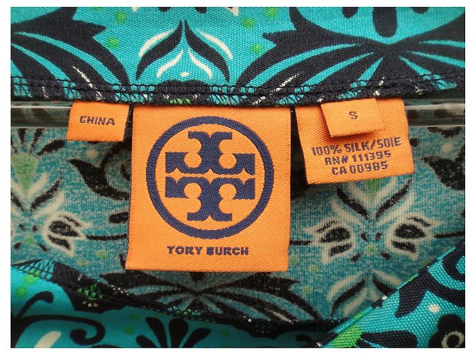 Seidenkleid Tory Burch Neuzustand Blau - Ansicht 2