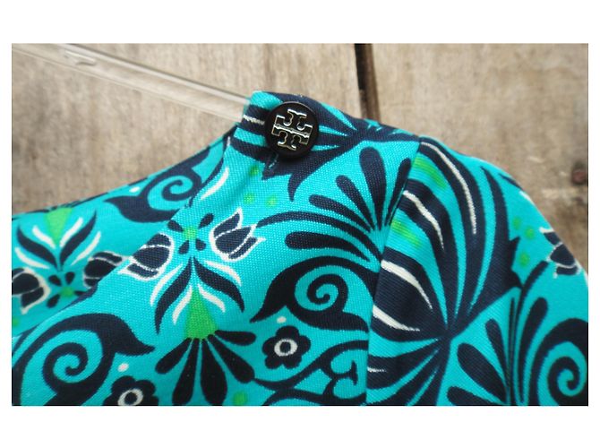Seidenkleid Tory Burch Neuzustand Blau - Ansicht 3