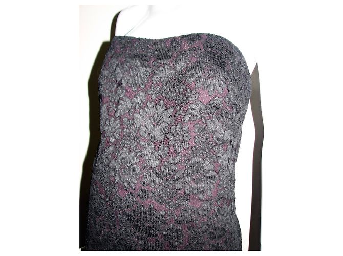 Marchesa Spitzenkleid mit Korsett Schwarz Lila - Ansicht 4