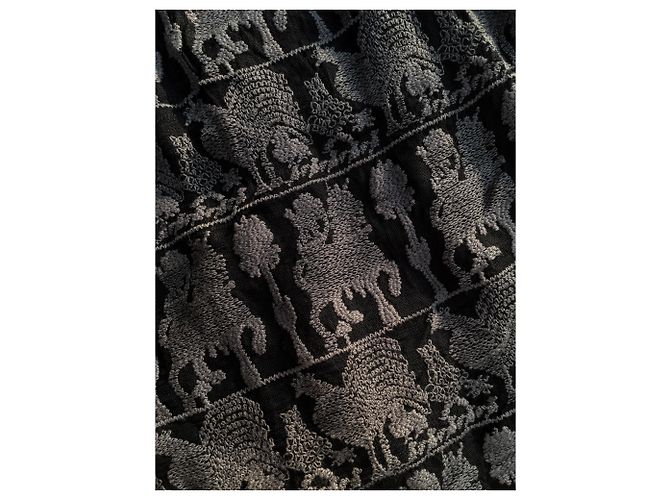 Top Isabel Marant Etoile de algodón negro con bordado gris - vista 4