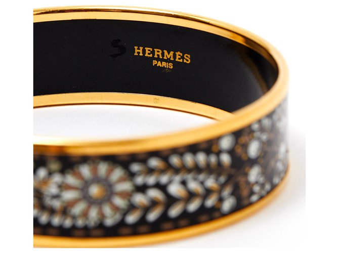 Hermès EMAIL LARGE BLACK GOLD S Nero Bianco D'oro - vista 3