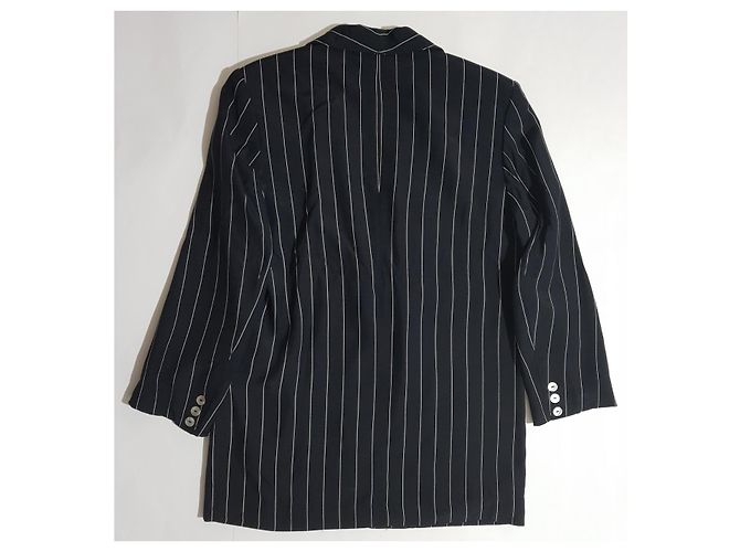 Autre Marque Blazer de rayas blanco y negro Les Essentiels de viscosa - vista 2