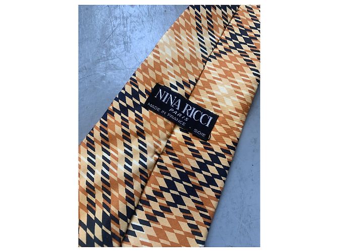 Cravatta Nina Ricci in seta con stampa astratta marrone - vista 2