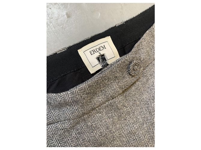 Pantalones Bootcut Erdem By H&M de Lana Gris - vista 3