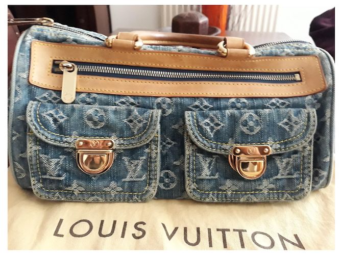 Louis Vuitton Neo Speedy Denim Blu - vista 4