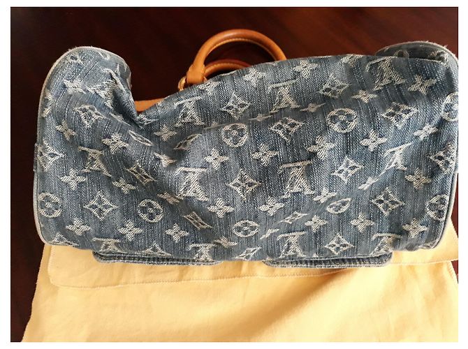 Louis Vuitton Neo Speedy Denim Blu - vista 5