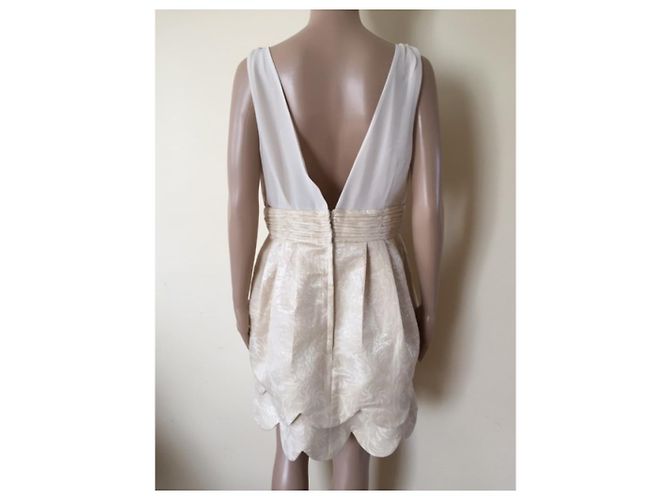 Autre Marque H&M Kleid creme aus Polyester Größe 42 - Ansicht 4