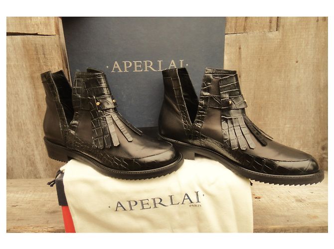 Botas Aperlai de piel negra Negro - vista 2