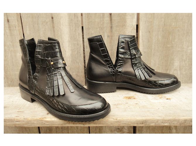 Botas Aperlai de piel negra Negro - vista 3