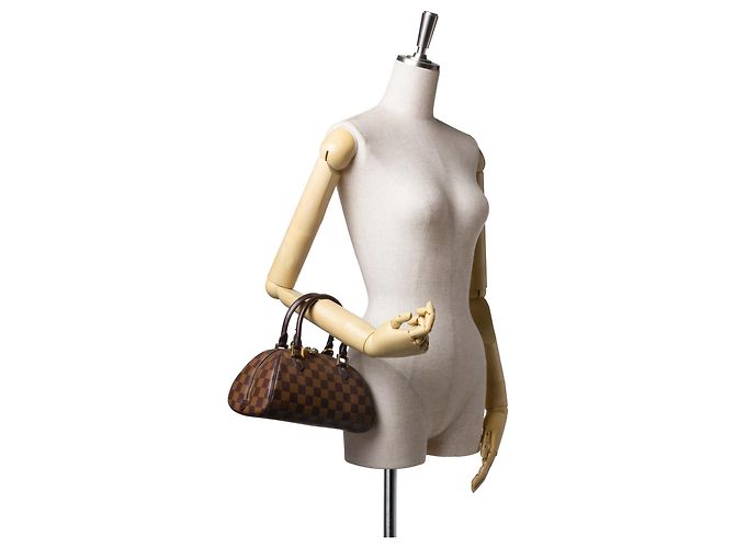 Louis Vuitton Brown Damier Ebene Mini Ribera Marrone - vista 8