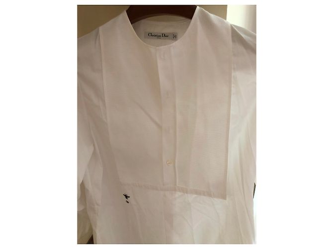 Túnica Christian Dior de algodón blanco - vista 4