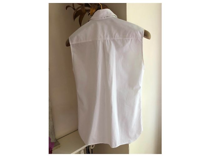 Camicia in cotone smanicato di Hermès Bianco - vista 2