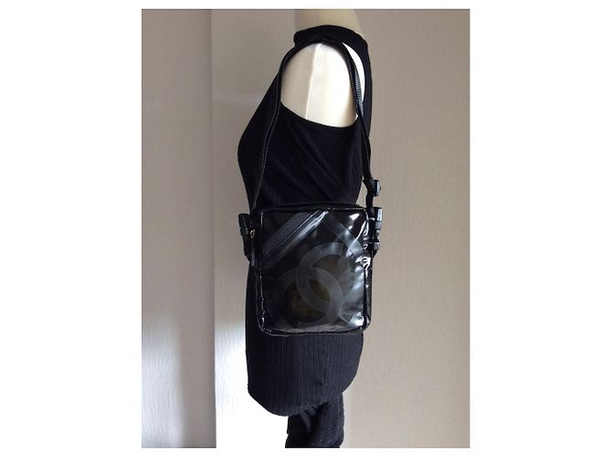 Pochette Chanel in Nylon Nero - vista 18