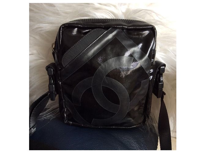 Pochette Chanel in Nylon Nero - vista 9