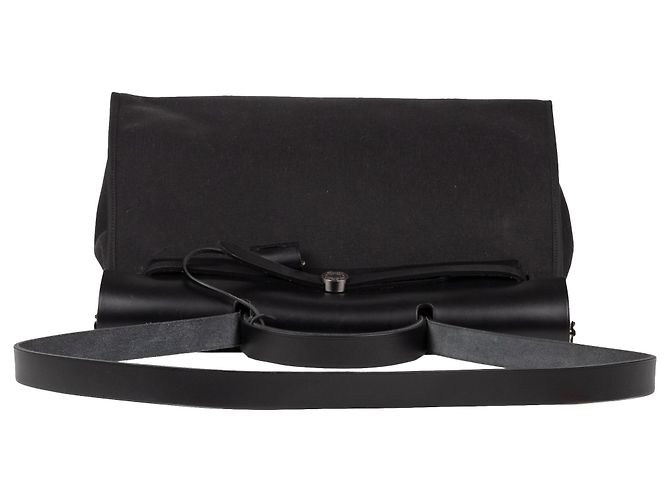 Hermès BORSA HERMES HERBAG 38 pelle nera e tela, Nuova Condizione! Nero - vista 9