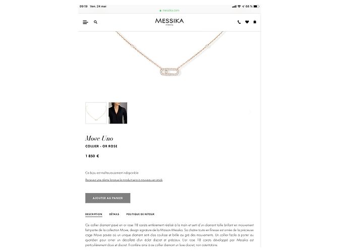 Collier Messika Move Uno o blanc - vista 4