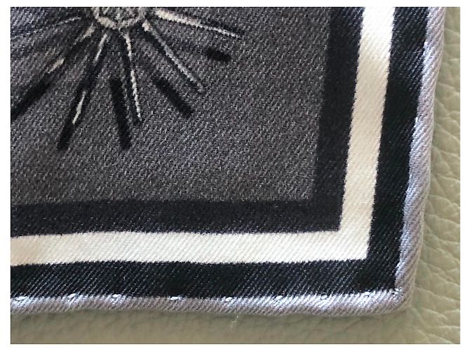Hermès C'est La Fete vintage silk 70 Nero Grigio Grigio antracite - vista 13