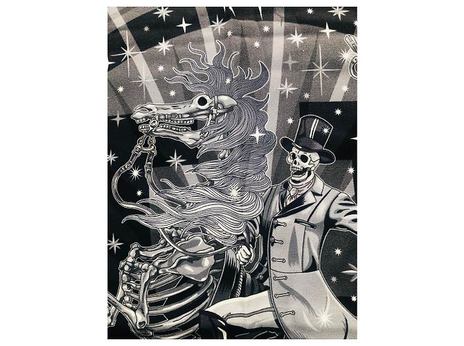Hermès C'est La Fete vintage silk 70 Nero Grigio Grigio antracite - vista 5